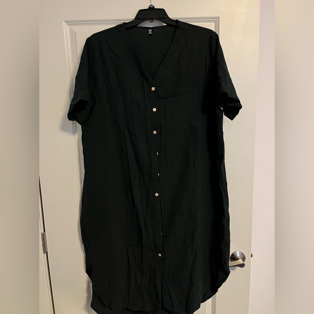 Linen Button-Down Dress